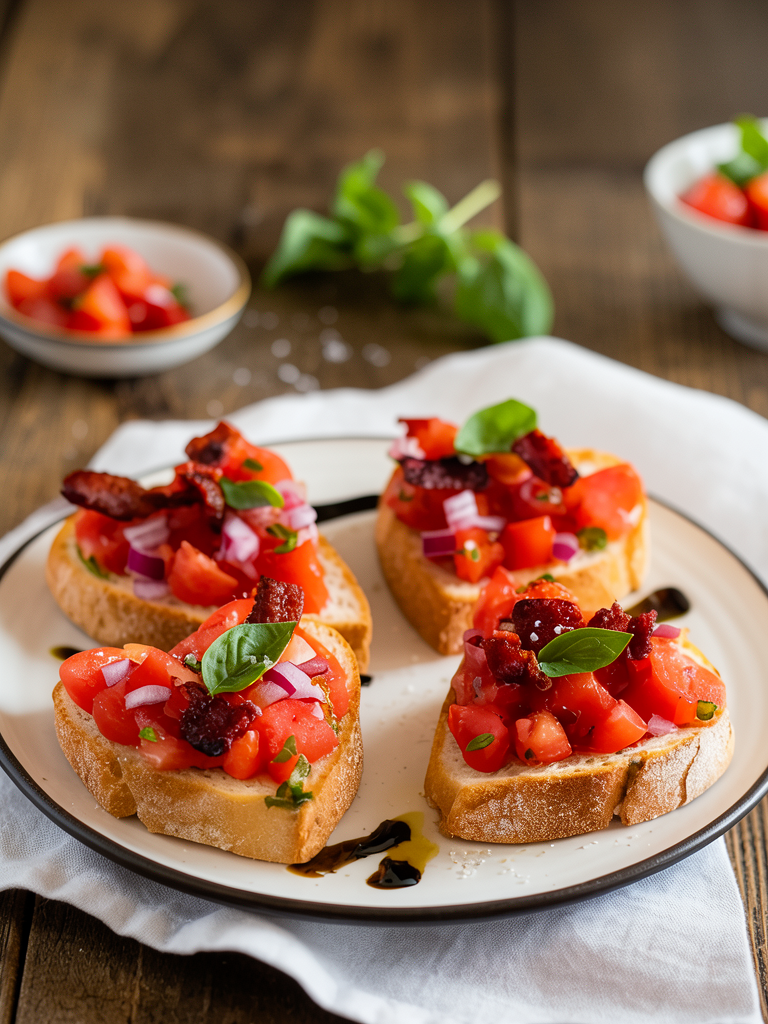 Tomato Basil Heart Bruschetta