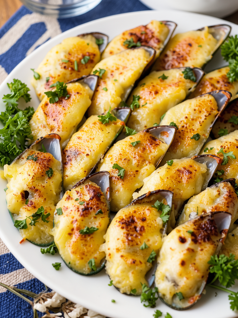 Stuffed Baked Mussels (Baked Tahong)